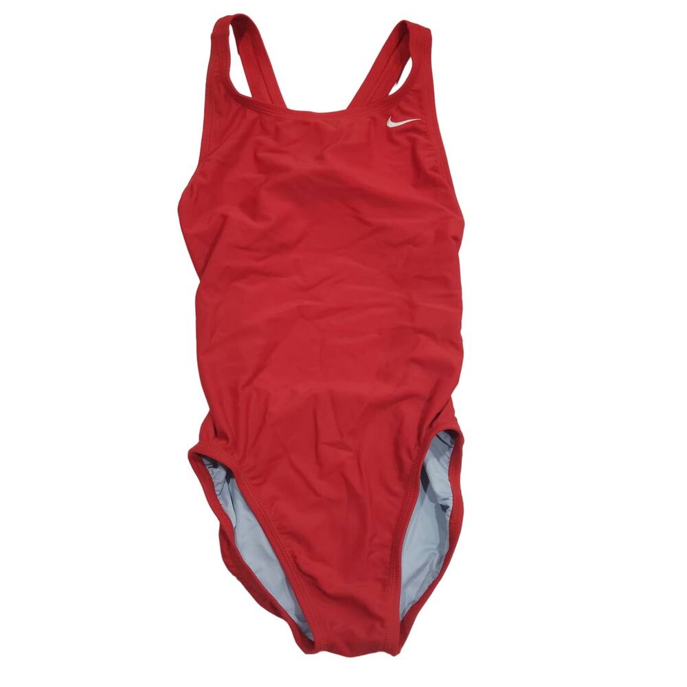 Nike Fastback Aquatic Suit Red One Piece Racer Back Bathing Suit Size 4